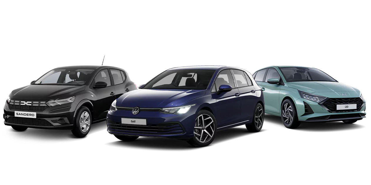 carros a gasolina usados: dacia sandero, hyundai i20, volkswagen golf