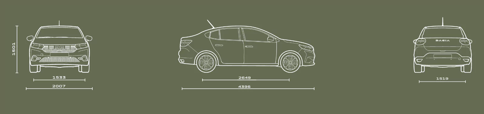 dimensões Dacia Logan berlina