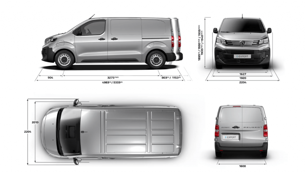 Dimensões carrinha Peugeot Expert: versão long ou standard