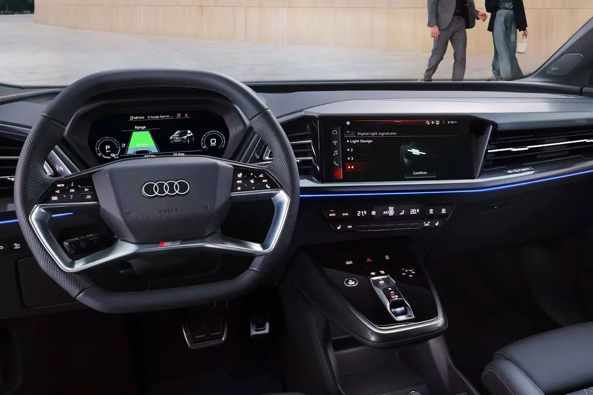 cockpit e painel digital do Audi Q4 e-tron