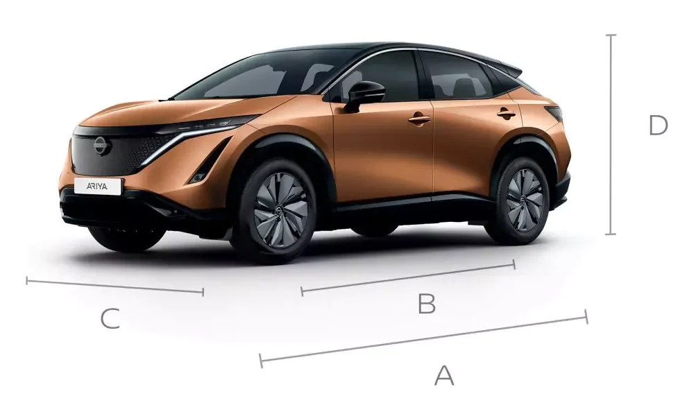 dimensões e medidas do Nissan Ariya