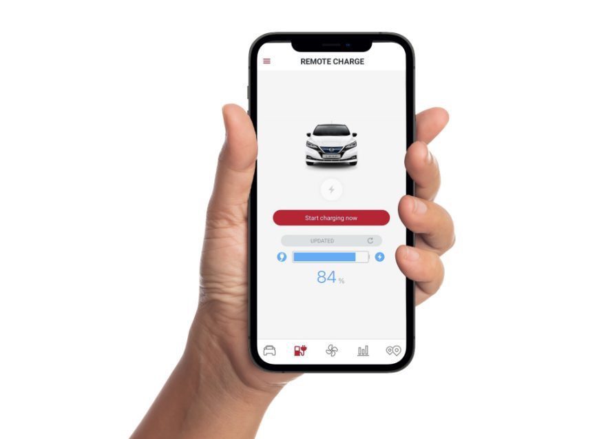 ecrã de autonomia do Nissan Connect EV