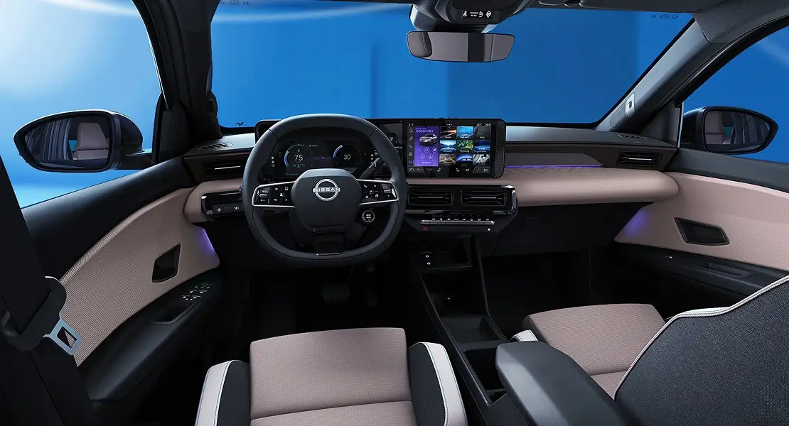 Vista interior na tecnologia do Nissan Micra