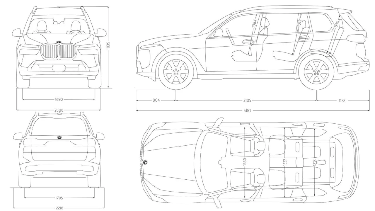 dimensões BMW X7