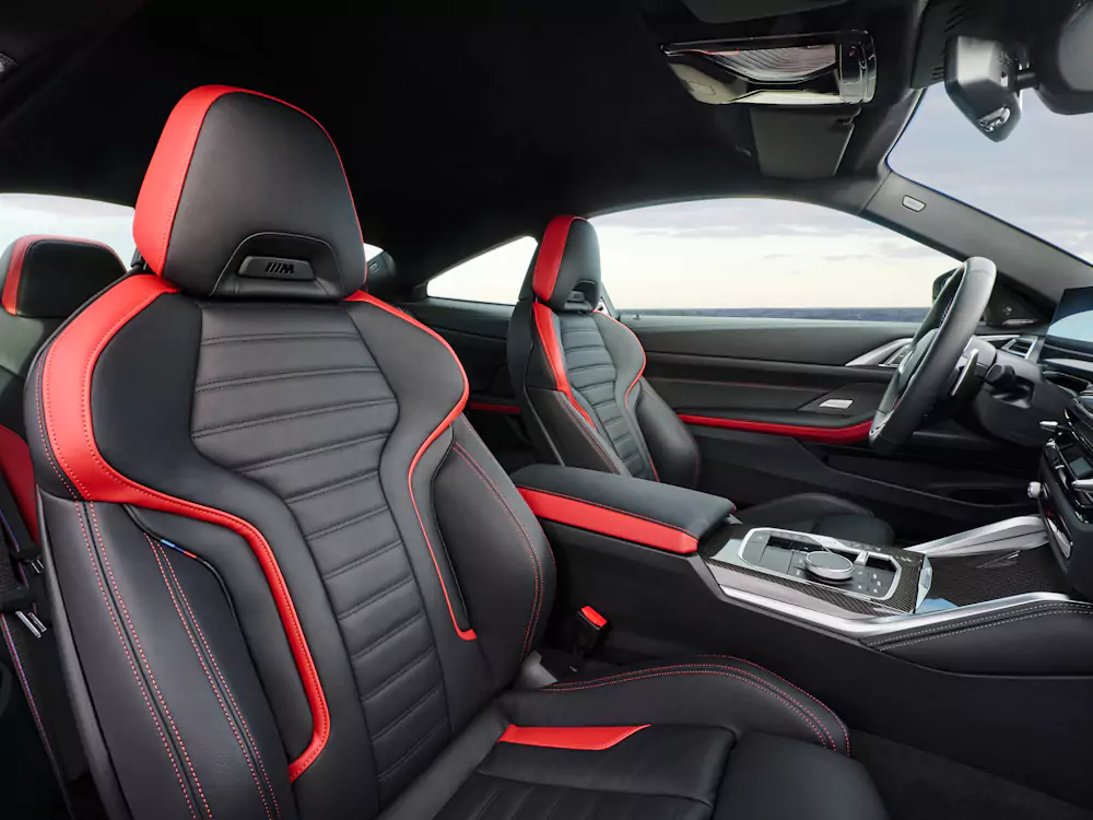 Bmw série 4 coupé interior - bancos de pele com detalhes a vermelho